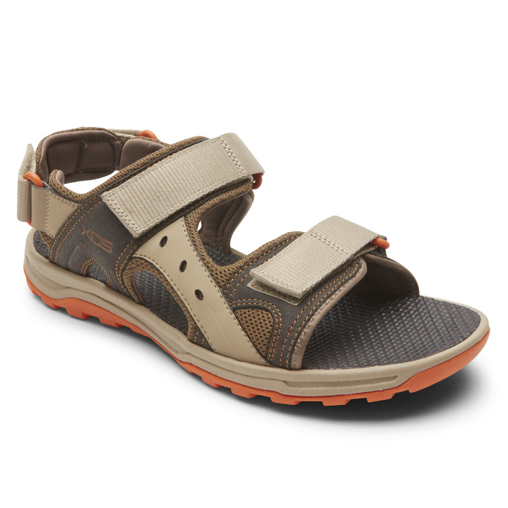 Rockport Sandaler Herr Beige - Trail Technique Adjustable Velcro - HJOUM0187
